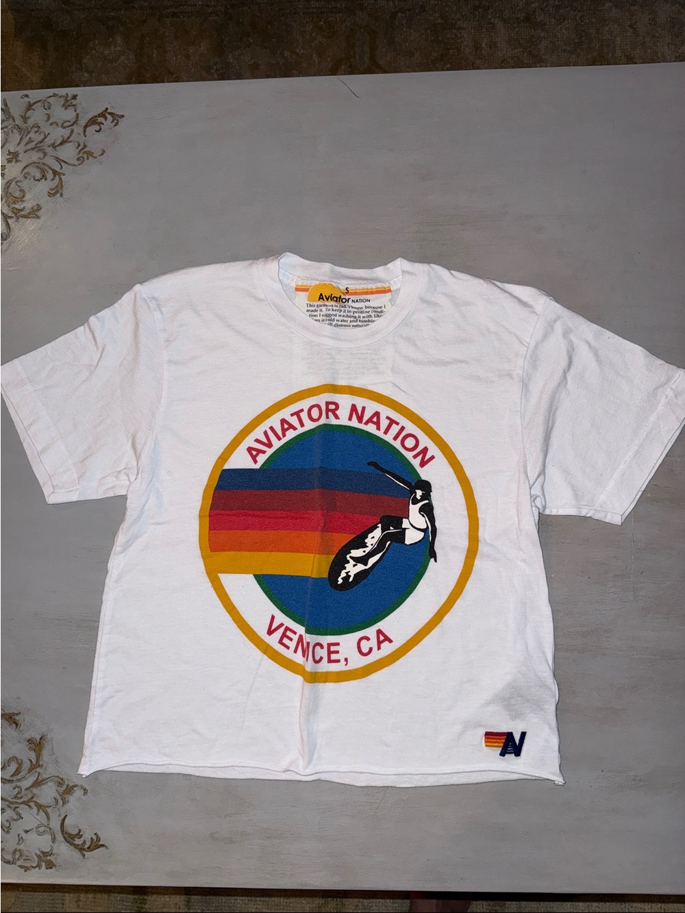 Aviator Nation Signature Venice Boyfriend Tee-White